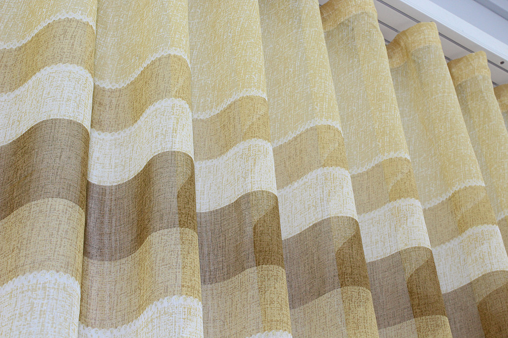 Тюль батист с полосками цвет бежевый с коричневым 1101т Киев - изображение 7