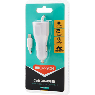 Зарядний пристрій Canyon 1xUSB car adapter (CNE-CCA033W) Вінниця - фото 3
