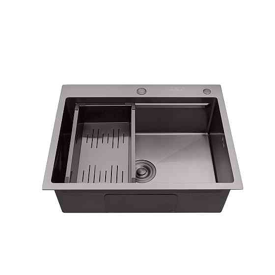 Кухонная мойка с нержавеющей стали Kroner KRP Schwarze - 63х50 HM PVD (3/1 мм) черная Киев