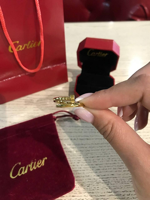 Cartier кільце гвоздик у лимонному золоті без каменів / Картьєкільце лимонне золото Одеса - фото 2