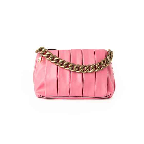 Сумка женская стильная летняя через плечо с ручкой цепочкой и съемным регулируемым ремешком, Розовый Каменец-Подольский