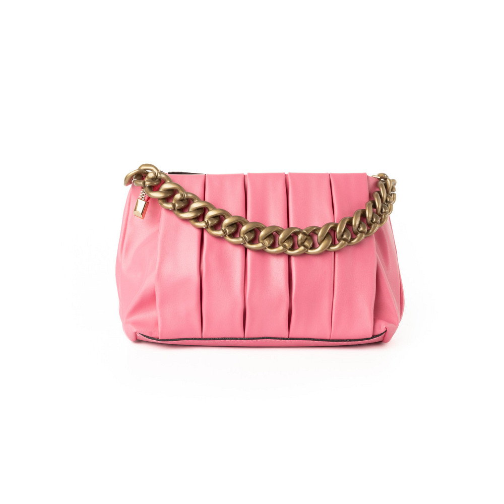 Сумка женская стильная летняя через плечо с ручкой цепочкой и съемным регулируемым ремешком, Розовый Каменец-Подольский - изображение 3