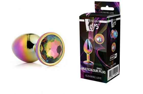 DT21782 Радужная анальная пробка GLEAMING LOVE MULTICOLOUR PLUG MEDIUM Sex Aura Киев