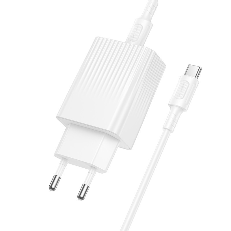 Мережевий зарядний пристрій з кабелем BOROFONE BAS75A Source single port PD30W charger set (C to C) (EU)White Одеса - фото 3
