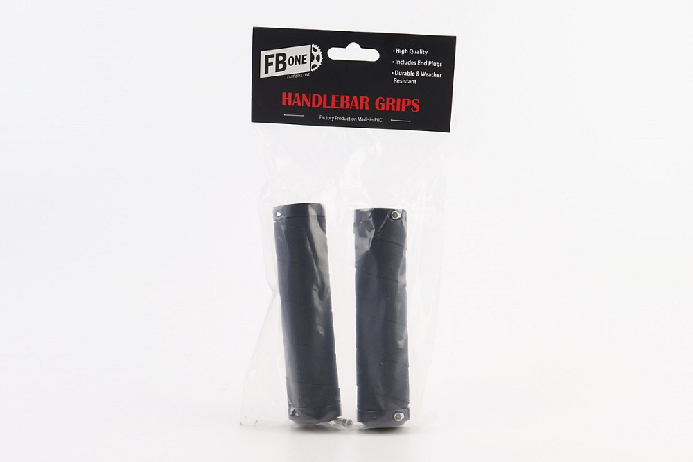 Ручки керма 130мм з затискачем Lock-On з двох сторін, екошкіра, чорні PU-192A Київ - фото 2