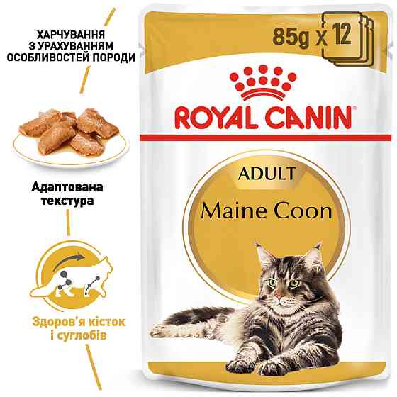 Вологий корм для дорослих котів ROYAL CANIN MAINECOON ADULT 0.085 кг Київ