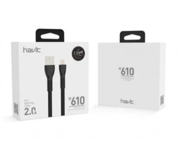 Кабель USB Lightning Havit HV-H610  2,0A 1,8 м чорний Житомир - изображение 3