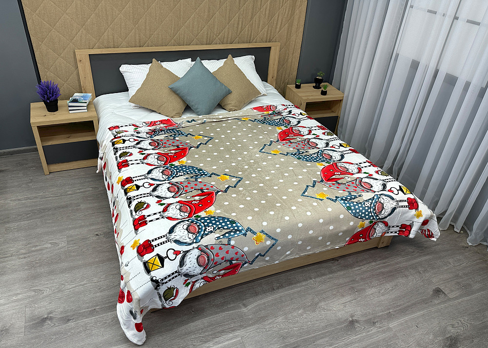 Плед-покрывало 200х230 см с рождественским принтом Разноцветный (87-320) Киев - изображение 3