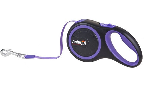 Поводок-рулетка AnimAll M для собак весом до 25 кг, 5 м, фиолетовый Киев - изображение 1