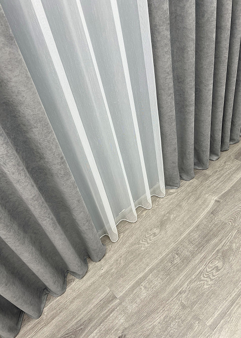 Шторна тканина мікровелюр Petek YL колір сірий 2012ш Київ - фото 6