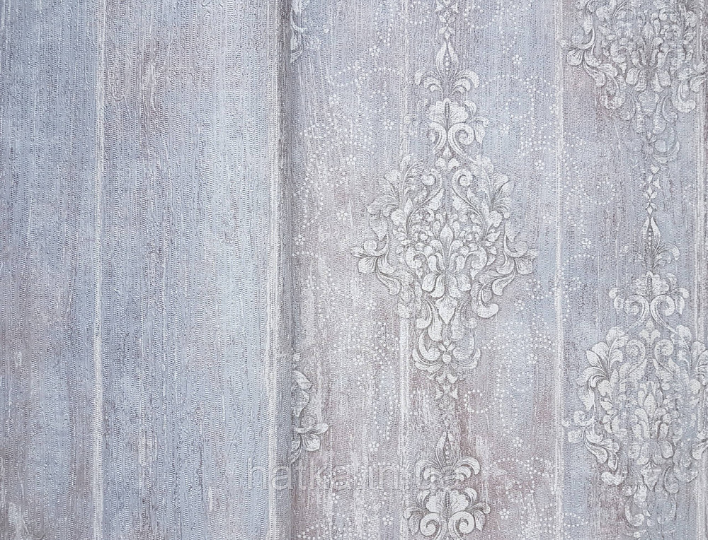 Шпалери вінілові на флізеліні гарячого тиснення DU&KA 1.06х10 вензель основа під штукатурку сірі коричневі Київ - фото 2