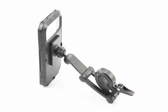 Тримач-чохол телефону 175х82мм на кермо, сенсорна плівка, регульований кут налаштування 360°, внутрішня магнітна фіксація телефону, чорний ZCG Київ