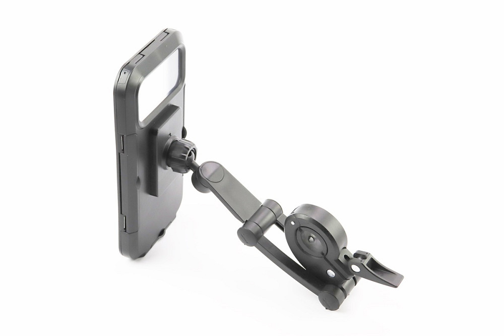 Тримач-чохол телефону 175х82мм на кермо, сенсорна плівка, регульований кут налаштування 360°, внутрішня магнітна фіксація телефону, чорний ZCG Київ - фото 2