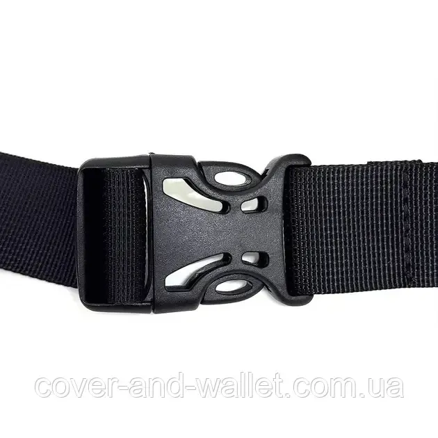 Класична чоловіча сумка бананка з натуральної фактурної шкіри ST Leather K1-17 Black Київ - фото 9