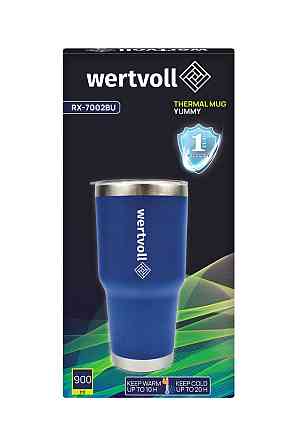 WERTVOLL Термокружка WERTVOLL "YUMMY" 900 мл SS синя RX-7002BU Киев
