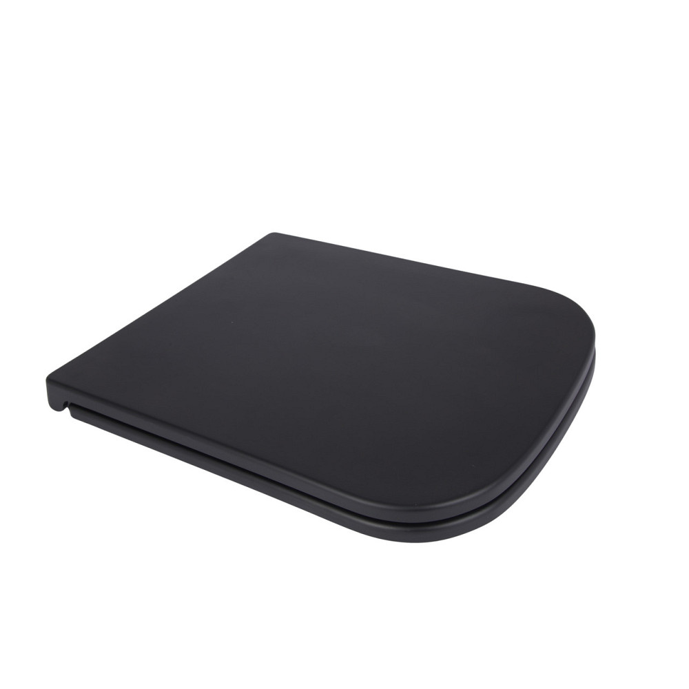 Сидіння для унітаза Qtap Tern 420х340х35 мм, Matt Black, з мікроліфтом, Slim Duroplast, Quick Release QT99HY2322MB Київ - фото 1