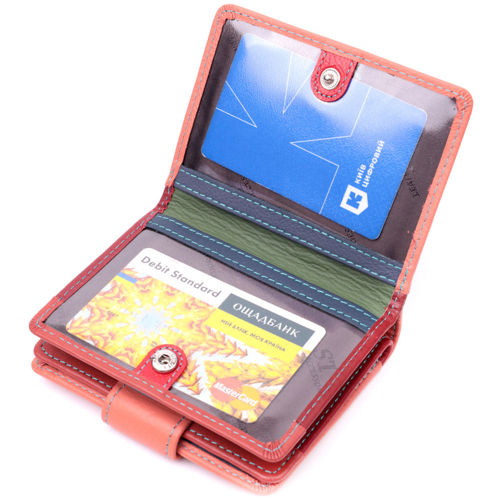 Кожаный женский вертикальный кошелек небольшого размера Оранжевый (ST Leather) Киев - изображение 1