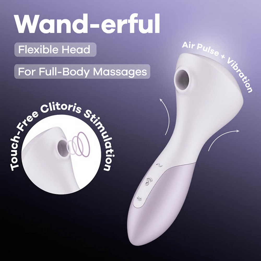 Лавандовий масажер із хвилями тиску та потужною вібрацією Satisfyer Wand-erful, 16 см Sex Aura Київ - фото 3
