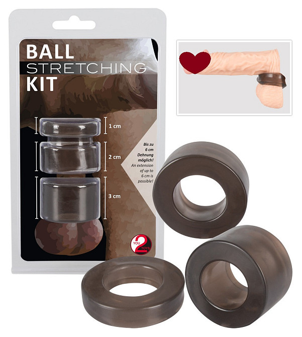 Набір ерекційних кілець You2Toys Ball Stretching Kit, чорний Sex Aura Київ - фото 1