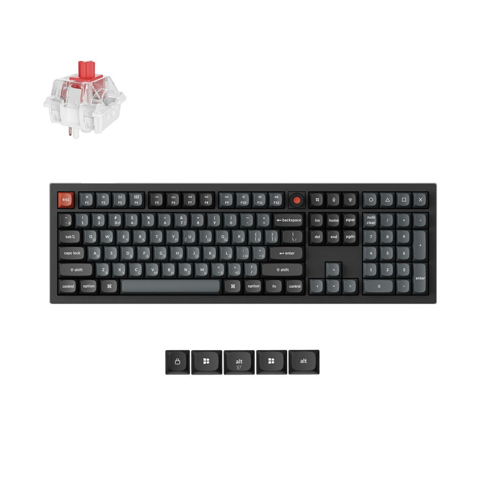 Клавіатура Keychron V6 8K Keychron Super Red Switch Black RGB (V6W-D1-UA) ( 23988 ) Харьков - изображение 7