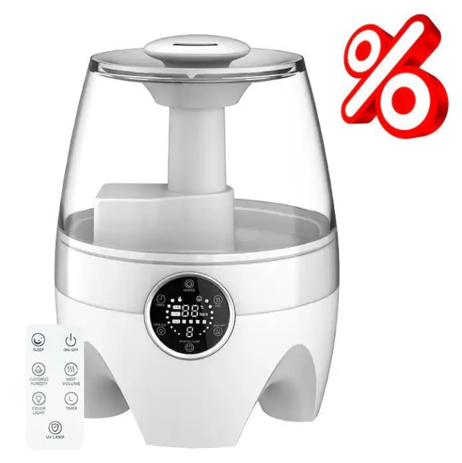 Бесшумный ультразвуковой мощный увлажнитель воздуха Doctor-101 Neptune на 4.5л с сенсорным дисплеем и пультом Днепр - изображение 1