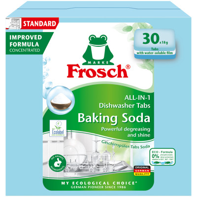 Таблетки для посудомийних машин Frosch Сода 30 шт. (4009175965059/4009175191908) Вінниця - фото 1