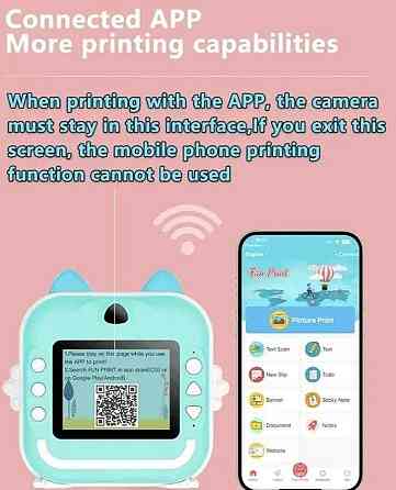 Фотоапарат із міні принтером Print Camera миттєвий друк котик. Київ