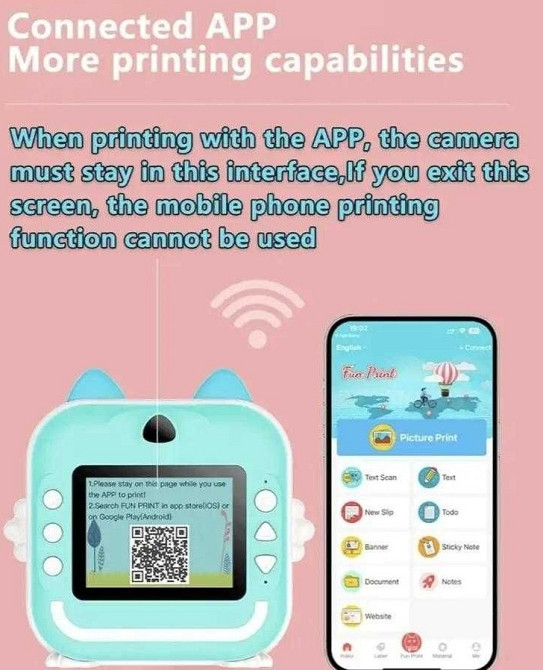 Фотоаппарат с мини принтером Print Camera мгновенная печать котик. Киев - изображение 3