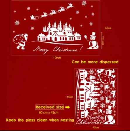 Новогодняя наклейка на окна Новый Год 45 на 60 см белый Киев