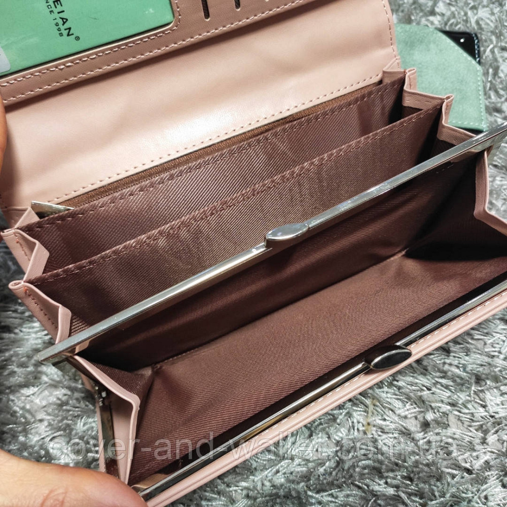 Красивый зеленый женский кошелек с лаковыми вставками Киев - изображение 4