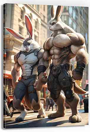 Картина Холсті в спортзал  Кролики KLM_9 Київ