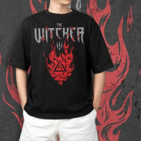 Футболка чоловіча з  принтом The Witcher Igni Розмір 48 Дніпро