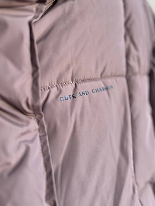 Куртка жіноча Lady Yep 9068 оверсайз укорочена напис попереду з капюшоном one size, капучино, one size Київ - фото 13