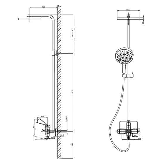 Душова колона зі змішувачем Mixxus Wilson 009-J Graphite (Колір графіт) (MI7122) Київ