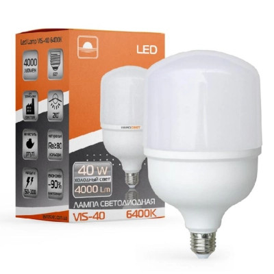 Лампочка Євросвітло 40Вт 6400К (VIS-40-E27) Винница - изображение 1