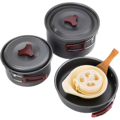 Набор туристической посуды Naturehike NH15T203-G 3-4 NH Сarbon (6927595787205) Винница - изображение 1