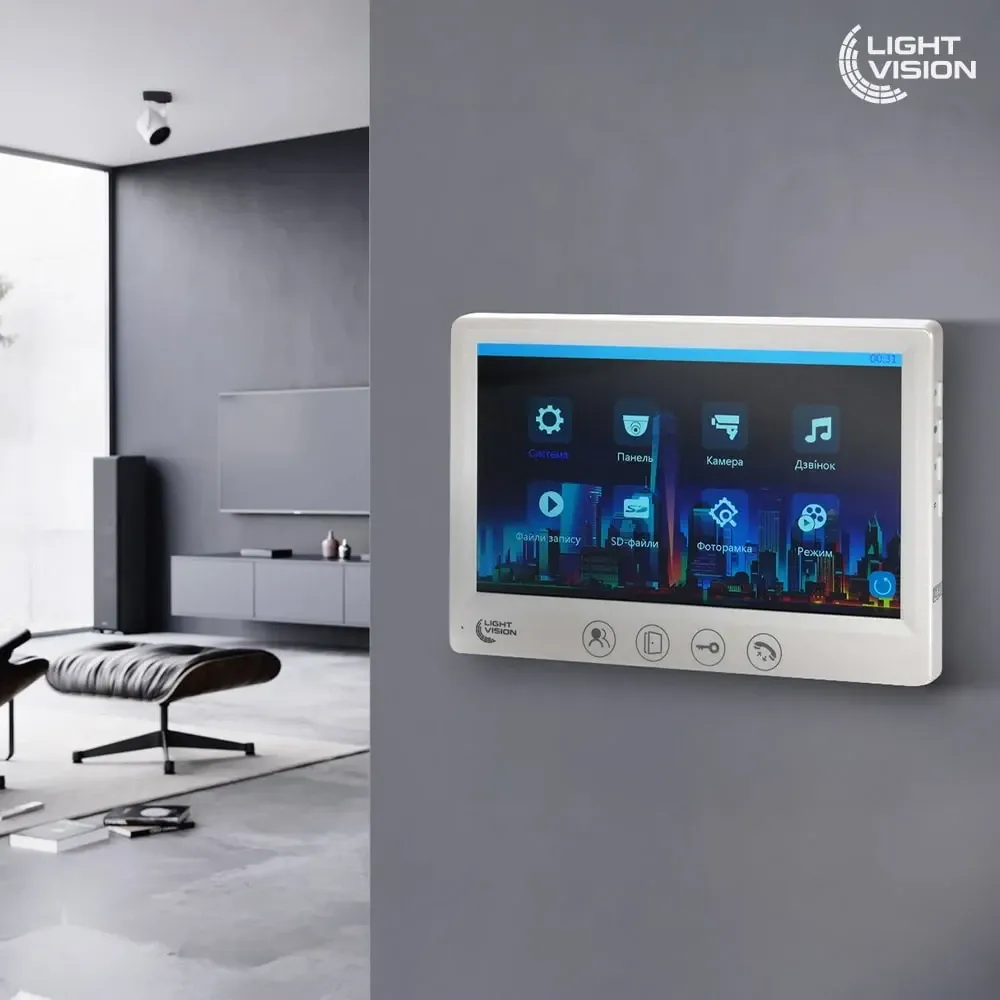 Комплект відеодомофона Light Vision: домофон 7" AMSTERDAM FHD White та відеопанель 2Mp White (82-00206-82-00242) Київ - фото 13