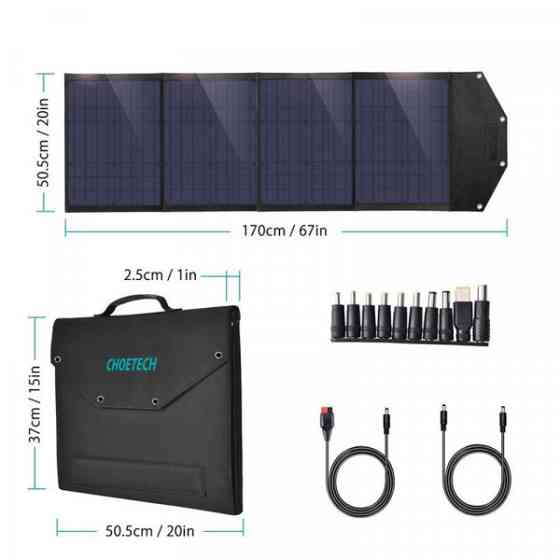 Сонячна панель для УМБ Choetech 100W (193x37см) DC100W,1*USB QC3.0 18W,1*USB-C PD3.0 45W, 1xUSBA 12W (SC009) Киев