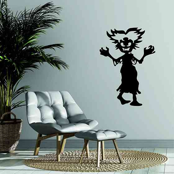 Декоративне настінне Панно «Сілует дітей. Гелловін», Декор на стіну 70*50 см, Чорний Київ