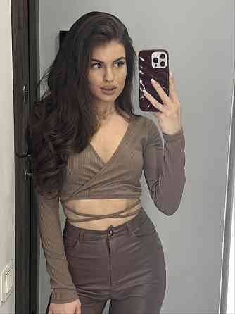 Жіночий базовий топ на запах із зав'язками на талії турецький рубчик Моко, 48 Одеса