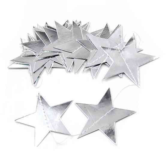 Гирлянда со звездочками на нити 4 м на 7 см серебристый Киев