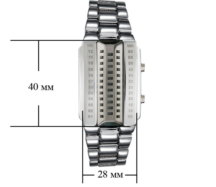 Унікальний бінарний чоловічий годинник Skmei 1035 (Сріблястий) Вінниця - фото 3