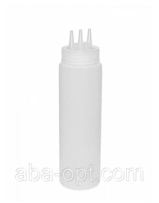 Диспенсер пластиковий для соусів із трьома носиками V 700 мл Білий (шт). Одеса - фото 1