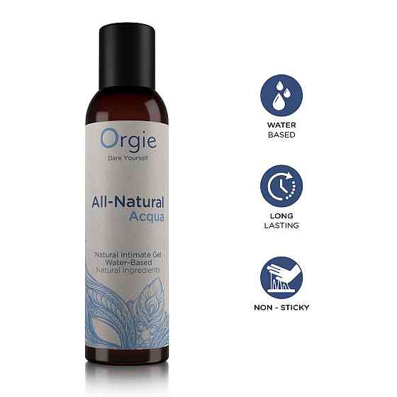 Лубрикант на водній основі Orgie All Natural Acqua, 150 мл, нелипкий, гладенький, натуральний склад Sex Aura Київ