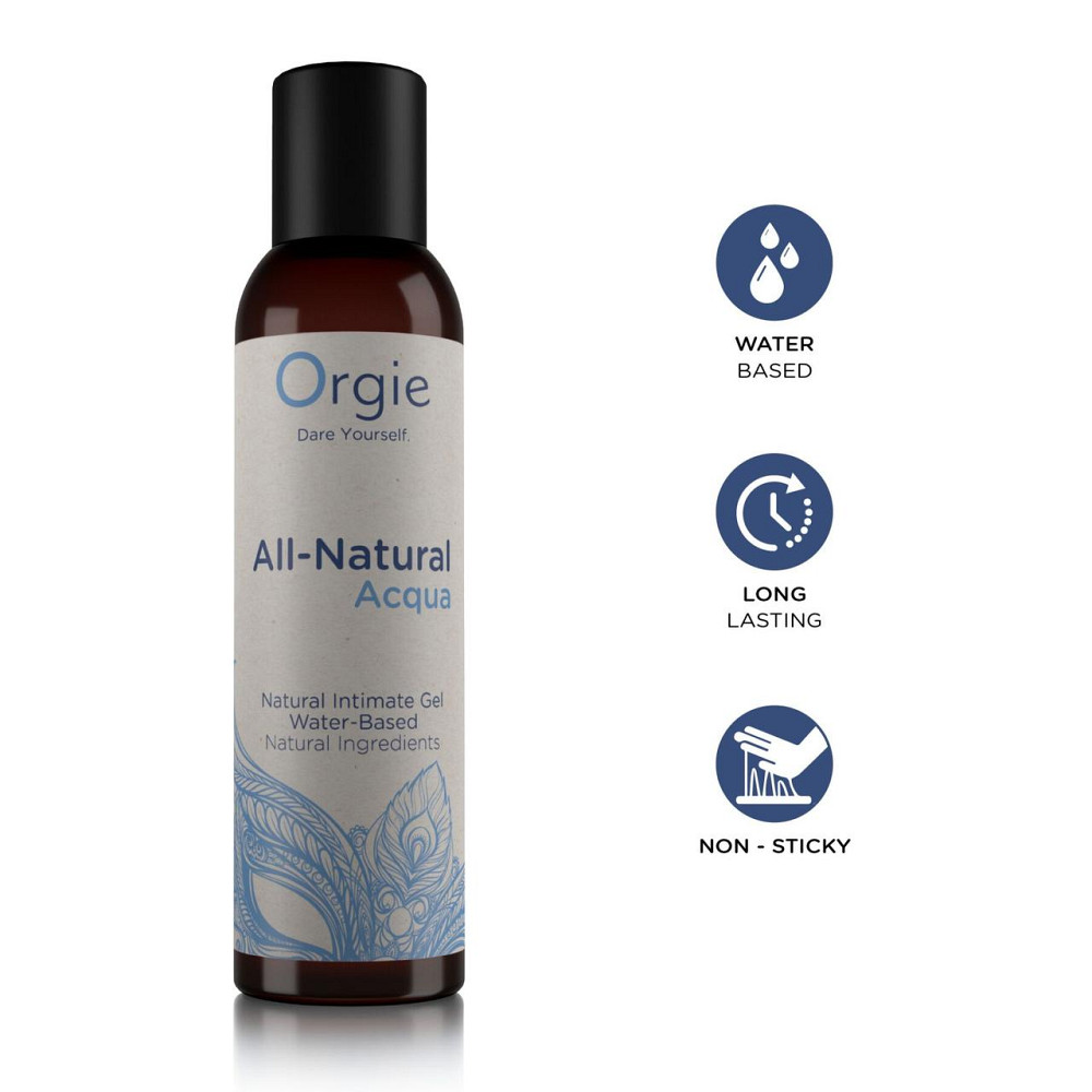 Лубрикант на водній основі Orgie All Natural Acqua, 150 мл, нелипкий, гладенький, натуральний склад Sex Aura Київ - фото 3