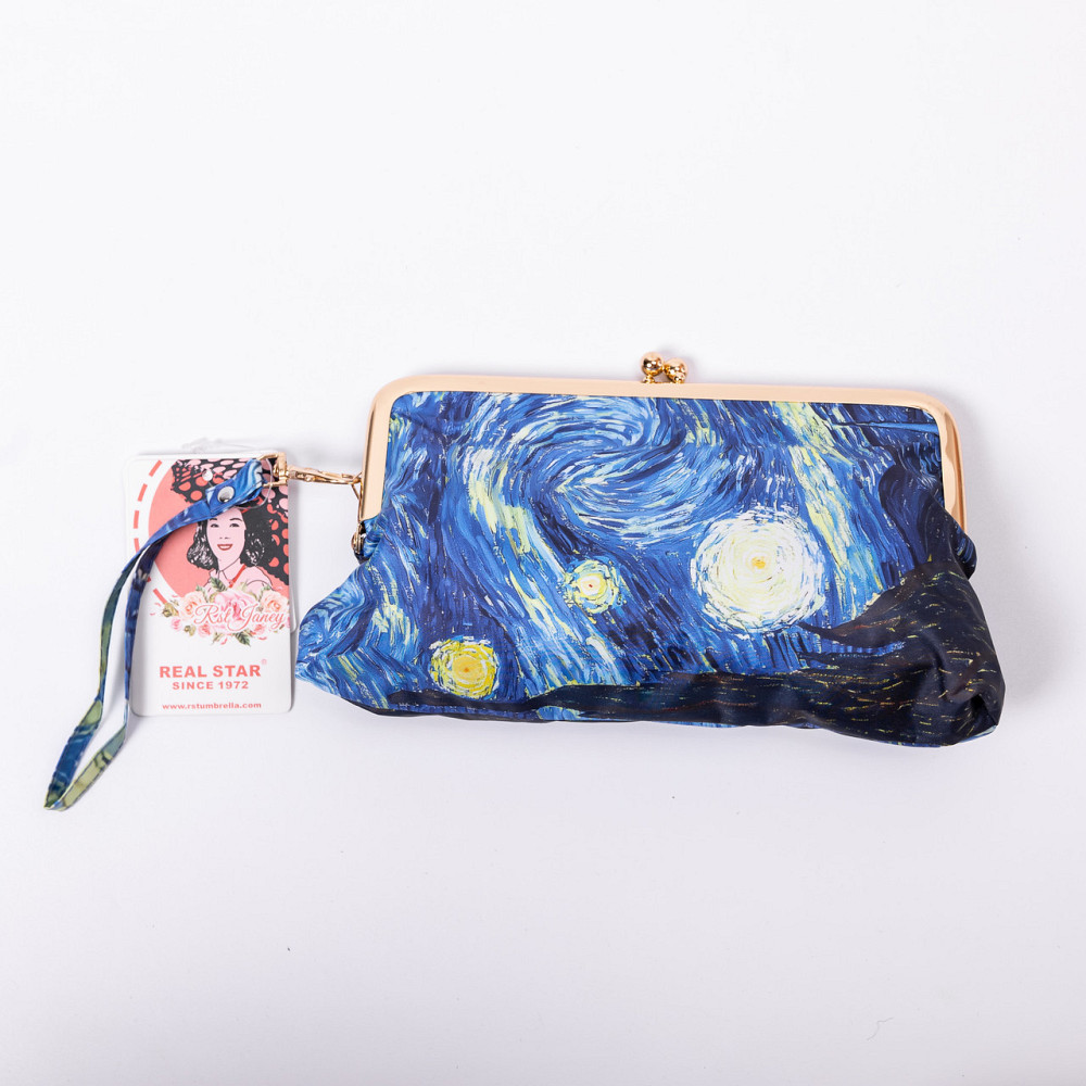 Парасолька механічна Ван Гога «Зоряна ніч» міцна надійна з поліестеру діаметр 91 см HP-23-1BL Київ - фото 7