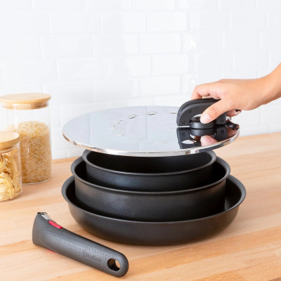 Кришка для посуду Tefal Ingenio, 20-28см, нержавіюча сталь, пластик (L9829853) Вінниця - фото 4
