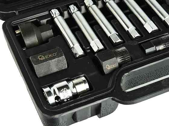 Набір ключів "GeKo" для генератора змінного струму [к-т 13шт] з хром-ванадієвої легованої сталі [Cr-V] Стрий