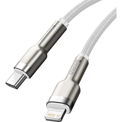Дата кабель USB-C to Lightning 2.0m Cafule Metal PD 20W white Baseus (CATLJK-B02) Вінниця - фото 8