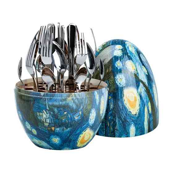 Набір столових приладів на 6 персон із нержавіючої сталі 24 штуки з підставкою Яйце HP78813 Коломия